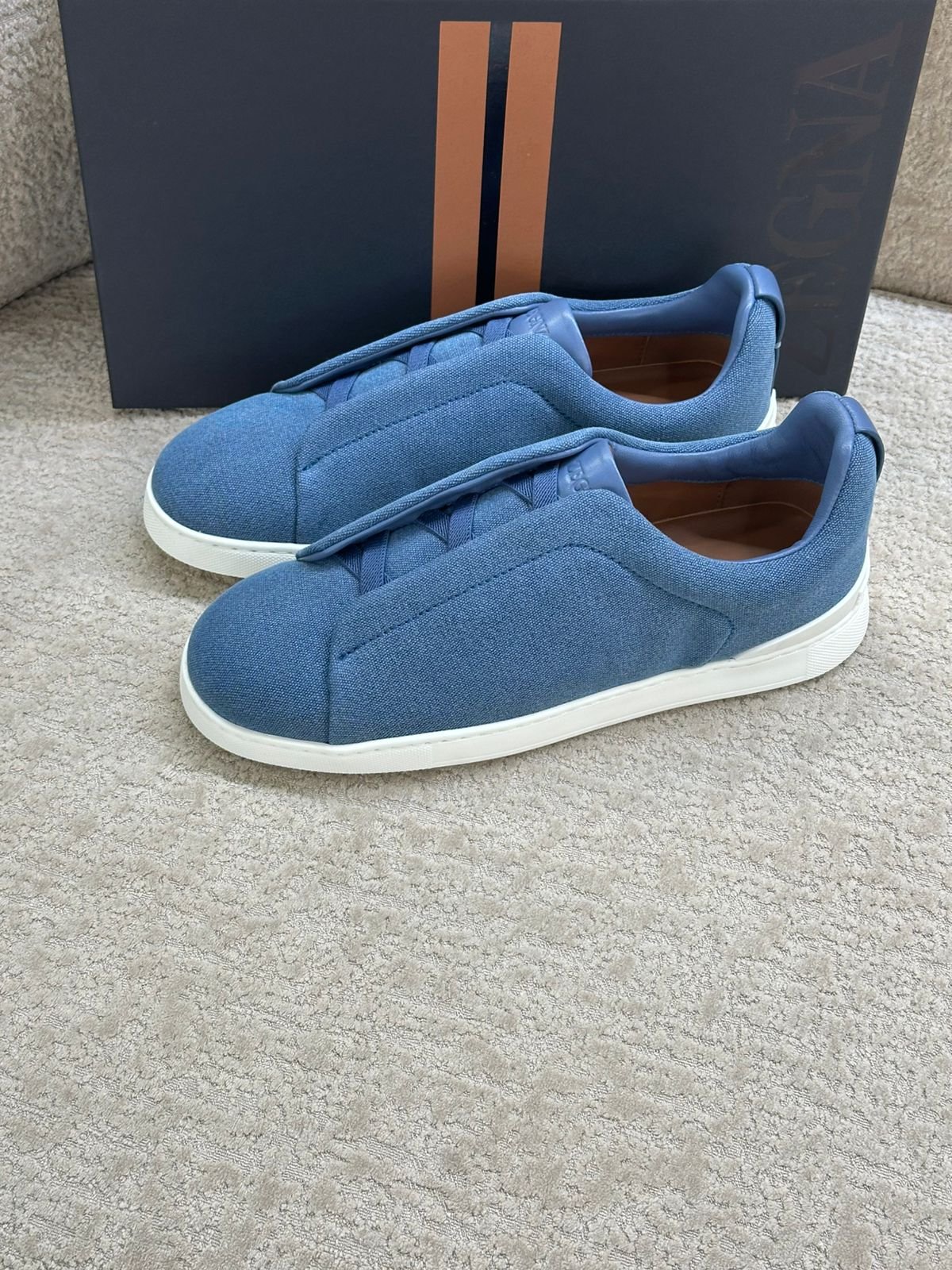 Zegna Denim Triple Stitch Sneakers - Image 12
