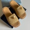 Prada Woven Platform Sandals with Signature Triangle Logo