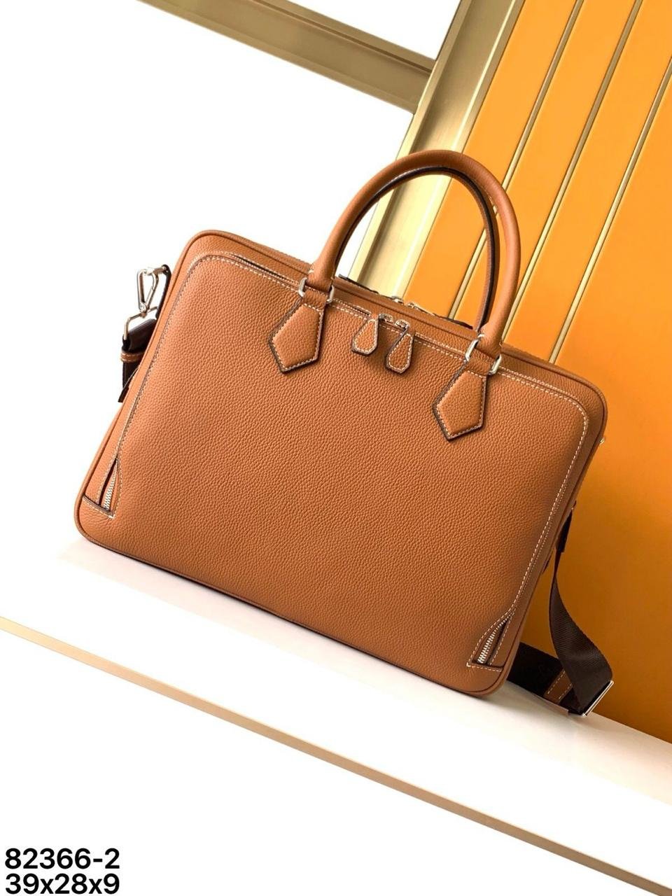 Hermes Leather Laptop Briefcase – Elegant & Spacious Professional Bag - Image 3