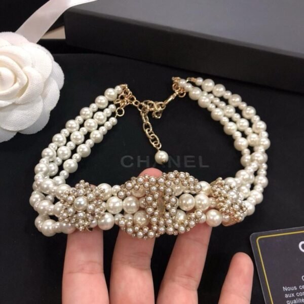 Chanel Pearl & Crystal Choker Necklace with Authenticity Card - Image 6