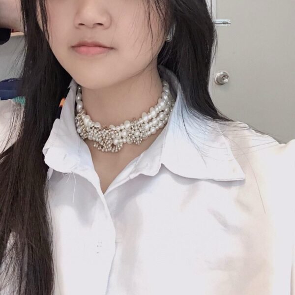 Chanel Pearl & Crystal Choker Necklace with Authenticity Card - Image 2