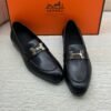 Hermès Paris men’s black calfskin loafer