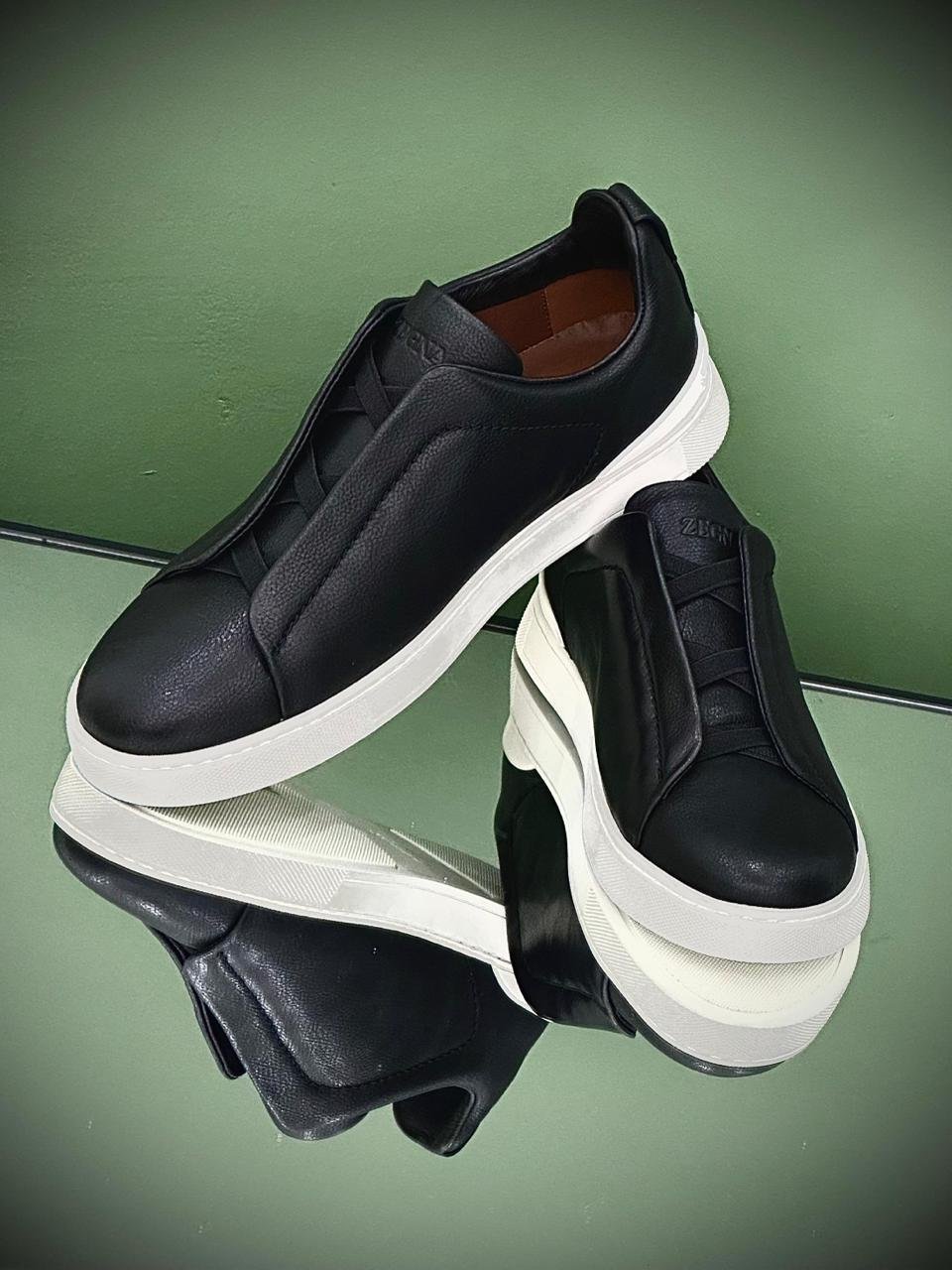 Triple Stitch Alligator Leather & Suede Sneakers - Image 4