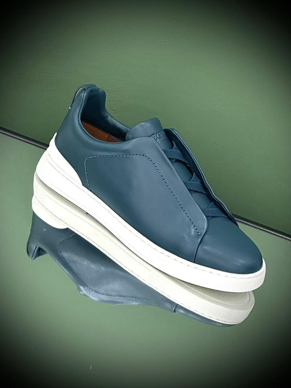 Triple Stitch Alligator Leather & Suede Sneakers - Image 7