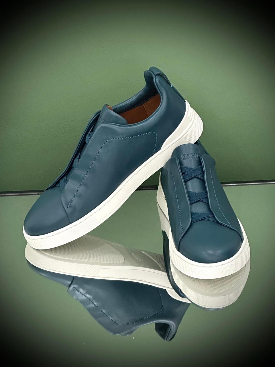 Triple Stitch Alligator Leather & Suede Sneakers - Image 6