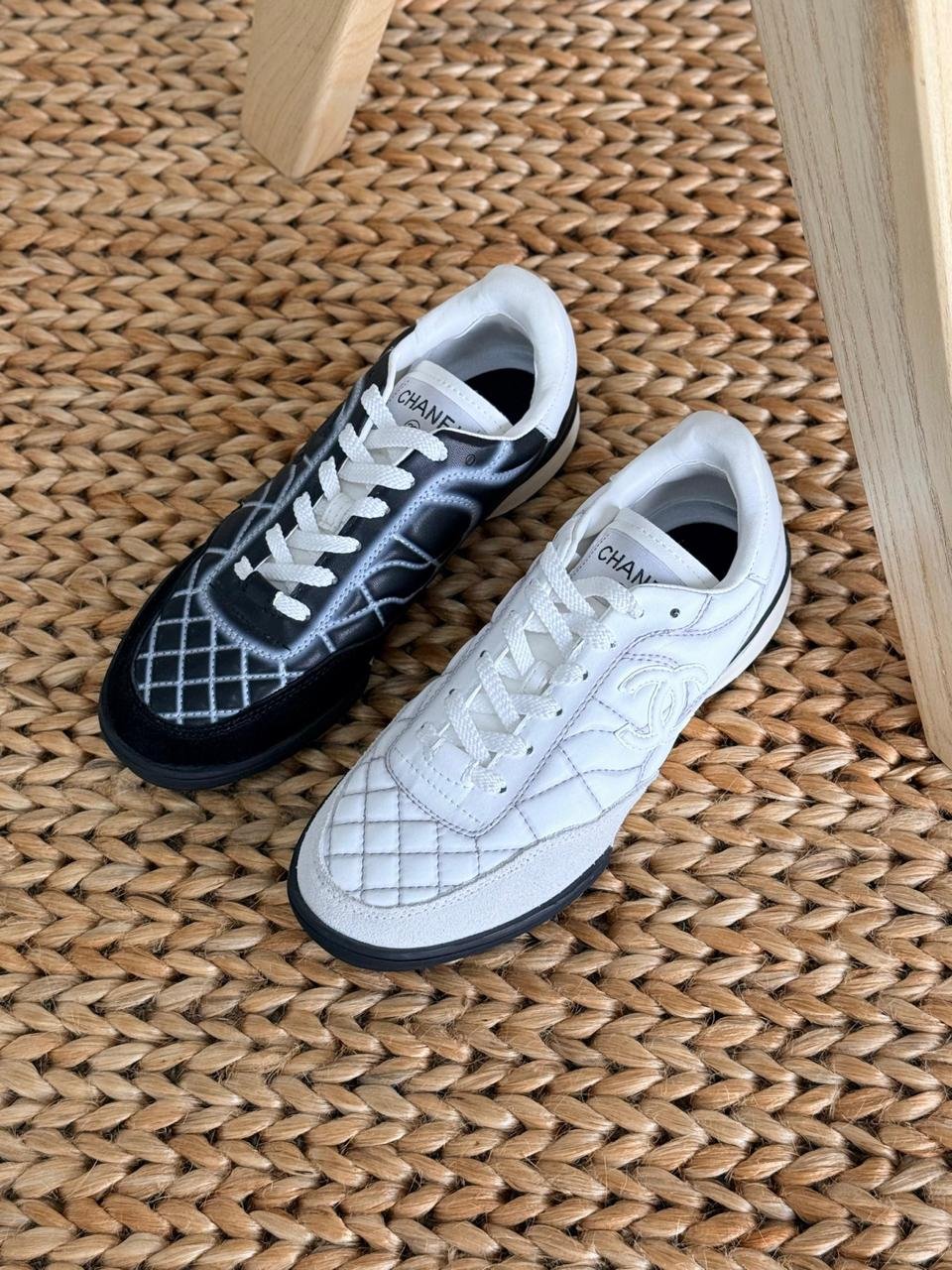 Chanel Shiny Embroidered Leather Sneakers