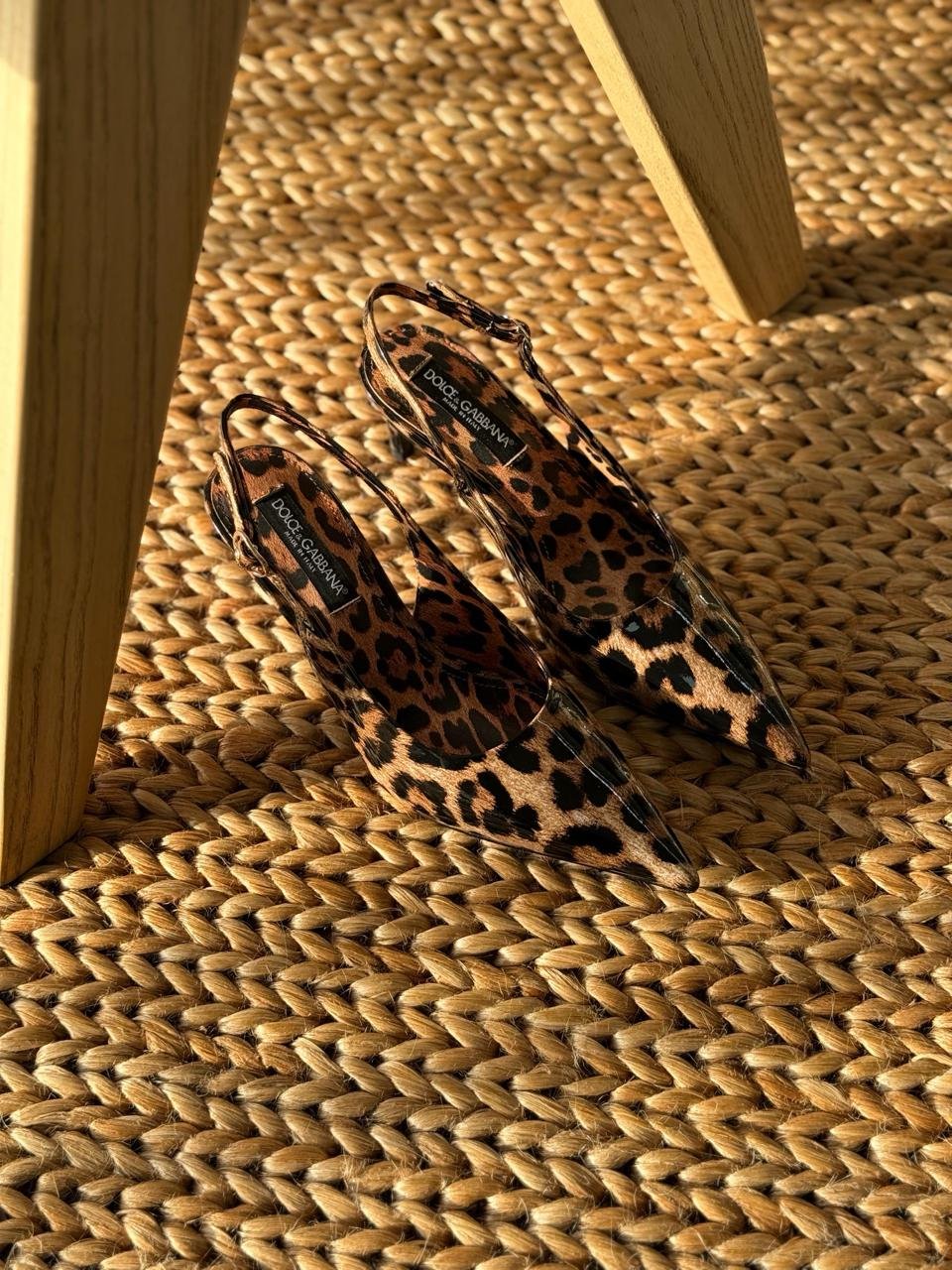 Dolce Gabbana Kim Leopard Print Slingback Heels - Image 2