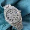 Rolex 41mm Custom Paved Diamond Set Roman Dial Watch